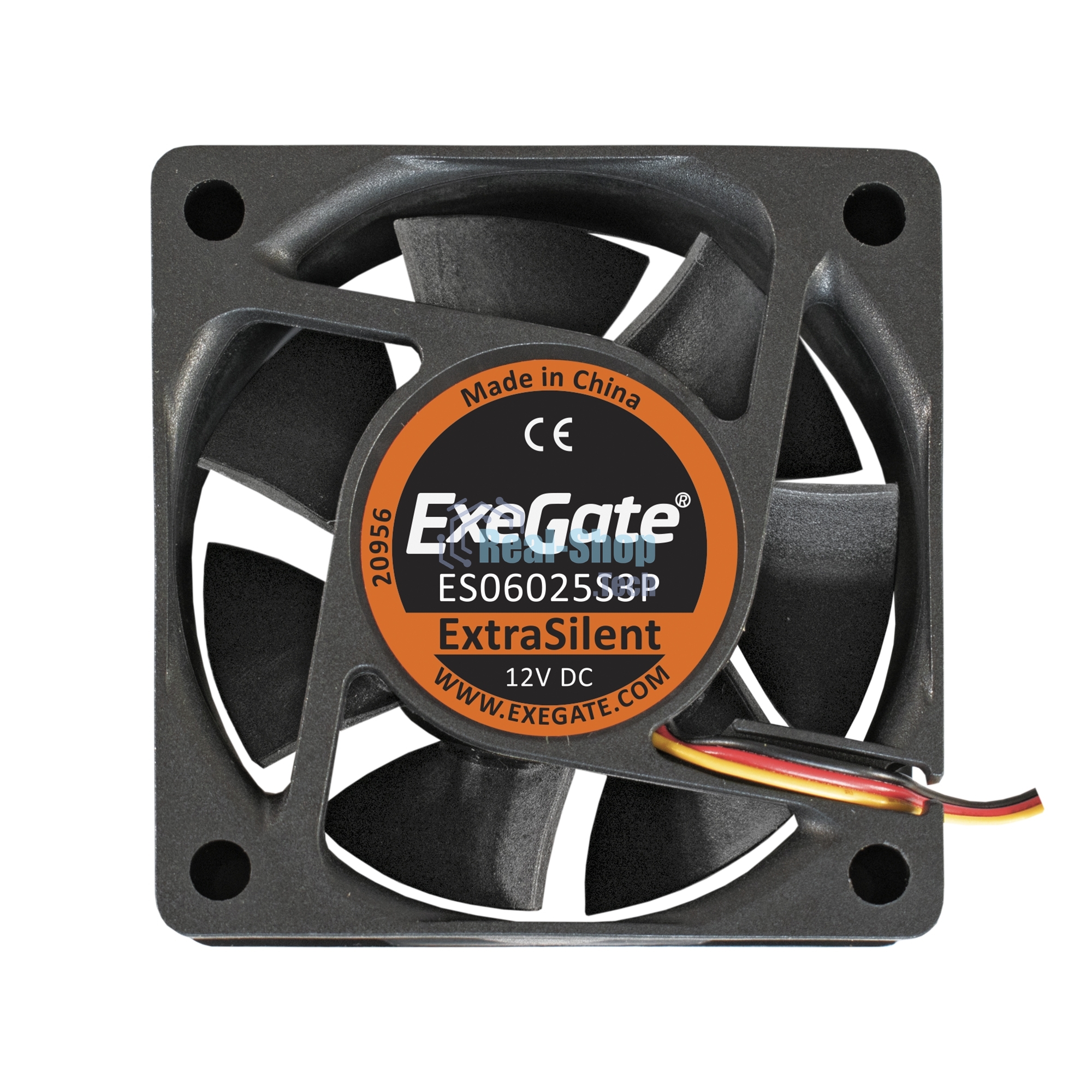 Вентилятор для корпуса ExeGate ExtraSilent ES06025S3P черный, 60 мм, 2500 об/мин, 17 дБ, 3 pin