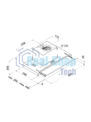 Вытяжка встраиваемая Maunfeld Ouse Touch Glass 60 черный, 60 см, 750 куб. м/ч, 48 дБ