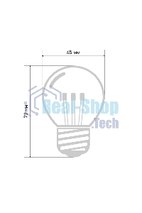 Лампа шар Neon-night e27 6 LED Ø45мм - теплый белый, прозрачная колба, эффект лампы накаливания