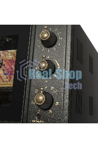 Мини-печь Maunfeld Мини-печь Maunfeld/ ширина 60 см, механическое управление, 45 л,конвекция, черный+стекло,фурнитура бронза