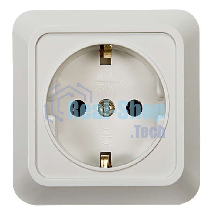 Розетка 1-м BOLLETO с заземл. накл. 7028 белый ASD/IN HOME 4680005959792