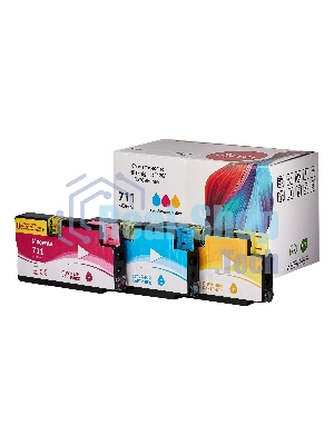 Набор струйных картриджей Sakura P2V32A (№711 Tri-colour) для HP, триколор, 73 мл. (3шт)