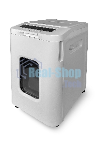 Шредер ГЕЛЕОС АП55-5, DIN P-5 (5 ур-нь секр.), фрагмент 1,9х12мм, АВТОПОДАЧА 400 лист (70г/м2), пл.карты/скрепки/скобы, 55 литров