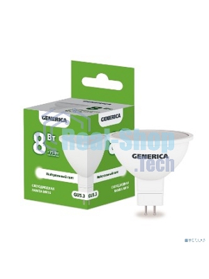 Лампа cветодиодная LED MR16 IEK LL-MR16-08-230-40-GU5-G софит 8Вт 230В 4000К GU5.3 GENERICA
