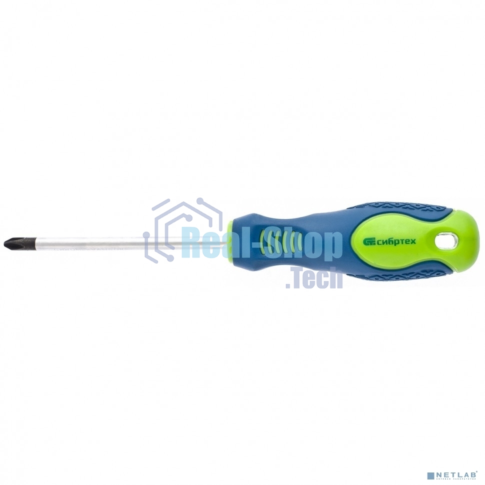 Отвертка Сибртех, PH2 х 100 мм, CrV, 2-х компонентная рукоятка