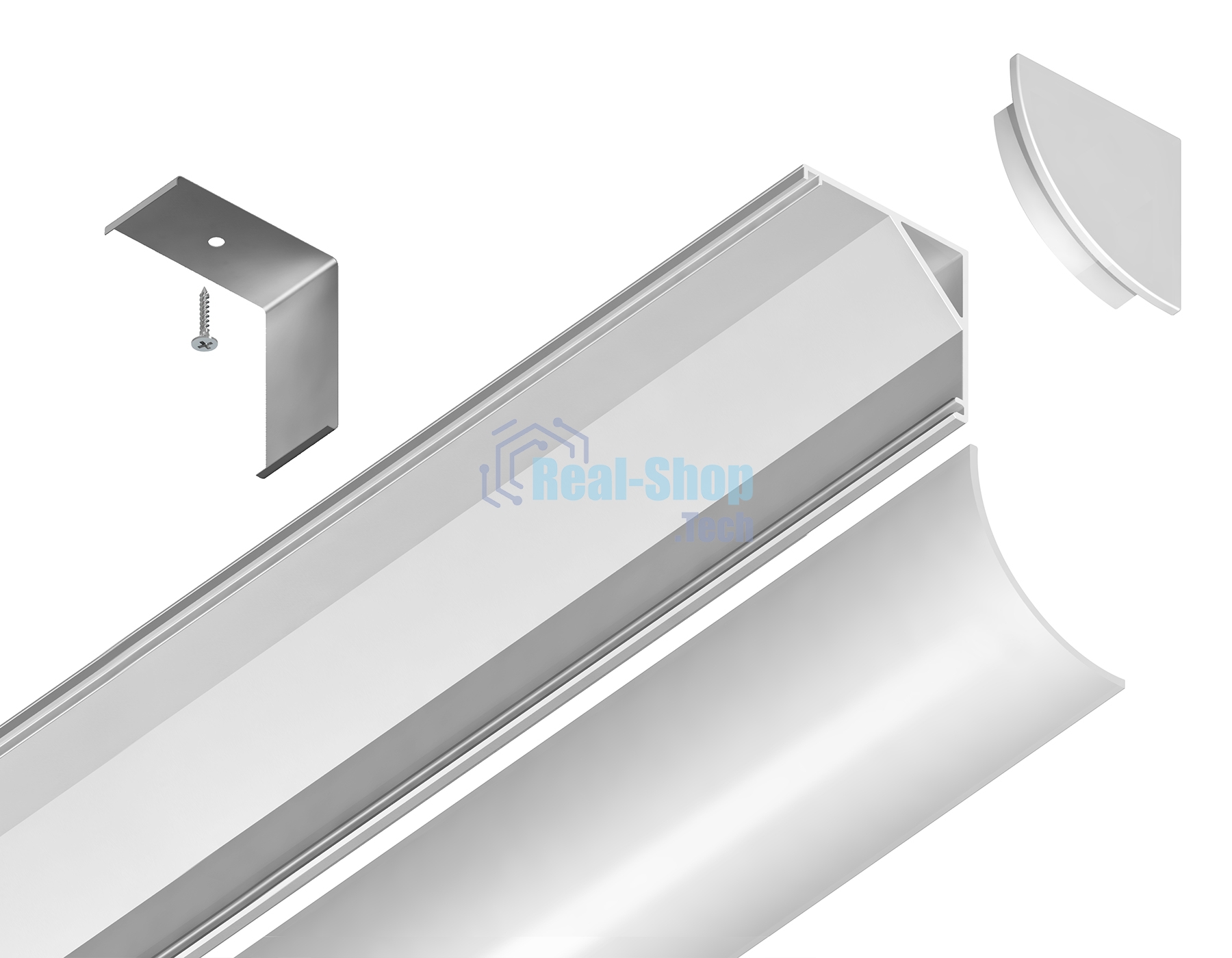Алюминиевый профиль Ambrella light GP2100WH белый 2000*15.7*15.7