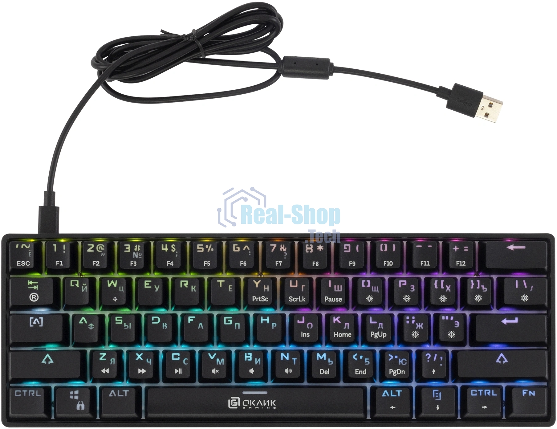 Клавиатура Oklick K713X проводная, USB Type-A, чёрный