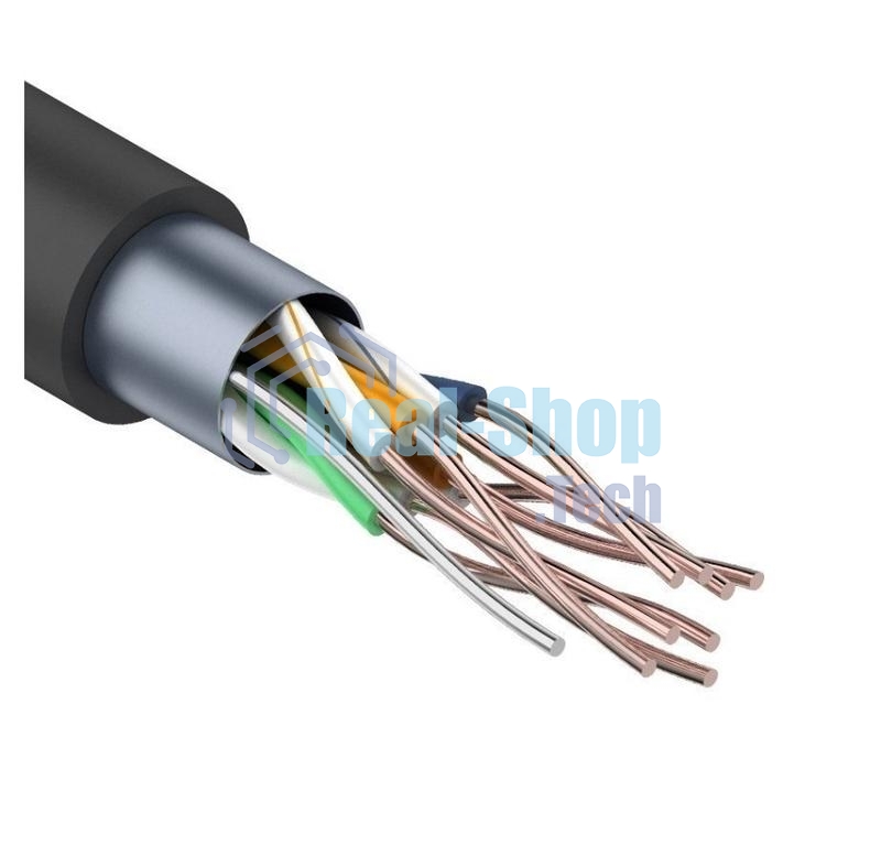 Кабель витая пара Rexant F/UTP cat.5e 4х2х24AWG solid CU PE Outdoor черный (м)
