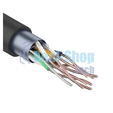 Кабель витая пара Rexant F/UTP cat.5e 4х2х24AWG solid CU PE Outdoor черный (м)