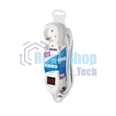 Удлинитель 3х5 м с заземл. 16А IP20 с выкл. ПВС 3х1 Космос YKsm5m-3g-Z-V(K)