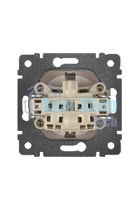 Розетка Valena с заземлением с крышкой (белая)