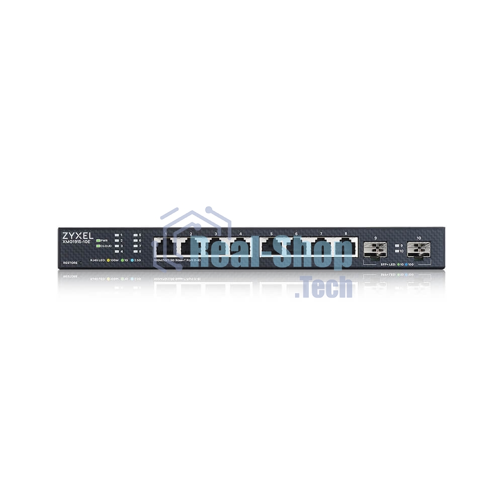 Коммутатор мультигигабитный Smart L3 Lite Zyxel NebulaFlex XMG1915-10E, 8xRJ-45: 1/2.5G, 2xSFP+, бесшумный (без вентилятора)