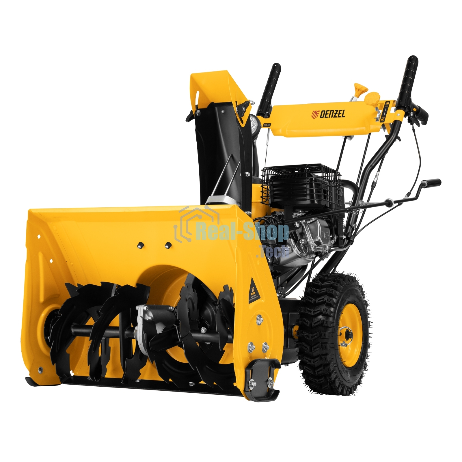 Гибридная снегоуборочная машина с функц. подметания Denzel SWB-800, 212 сс, руч. старт, 2 насадки