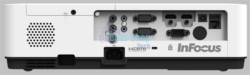 Проектор INFOCUS IN1034 3LCD, 4800 lm, XGA (1024x768), 50000:1, 1.481.78:1,3.5мм in,Composite video,Component,VGA IN х2, HDMI IN, Audio in(RCAх2), USB-A, USB B х2, VGA out, Audio 3.5мм out, лампа 20000ч.(ECO mode), RJ45,RS232, 1x16W, 31дБ, 3,3 кг