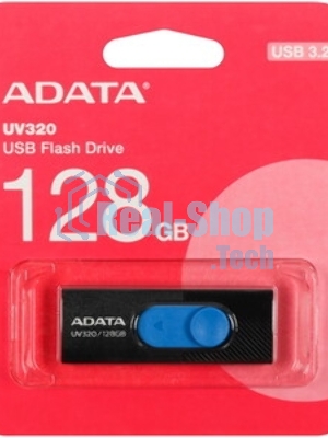 Флешка USB ADATA UV320 (AUV320-128G-RBKBL), 128Gb, USB 3.2, R/W 100/30, черный/голубой