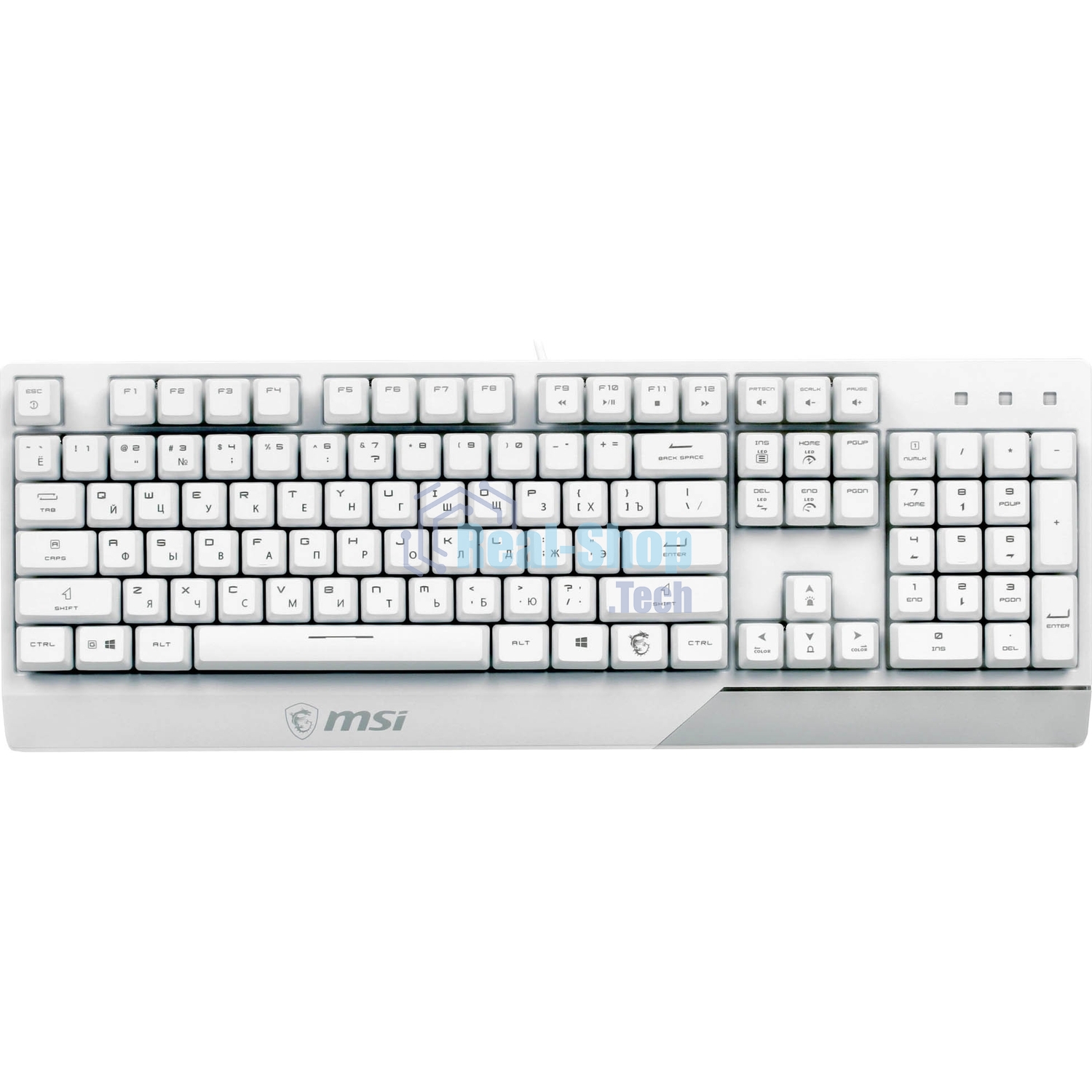 Клавиатура проводная MSI Vigor GK30 белый USB Multimedia for gamer LED (подставка для запястий)