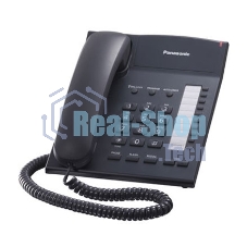 Телефон проводной Panasonic KX-TS2382RUB черный индикатор вызова,повторный набор последнего номера,4 уровня громкости звонка