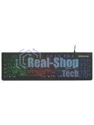 Клавиатура проводная с подсветкой Gembird KB-250L, USB, черный, 104 клавиши, подсветка Rainbow, шоколадный тип клавиш, кабель 1.5м