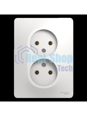 Розетка 2-м СП Glossa 16А IP20 без заземл. бел. SchE GSL000120