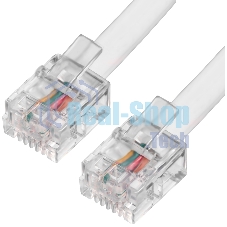 Телефонный шнур Greenconnect удлинитель для аппарата 5.0m GCR-TP6P4C-5.0m, 6P4C (джек 6p4c - jack 6p4c) белый Greenconnect Телефонный шнур удлинитель для аппарата 5.0m GCR-TP6P4C-5.0m, 6P4C (джек 6p4c - jack 6p4c) белый