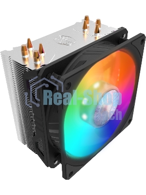 Кулер для процессора Cooler Master Hyper 212 ARGB черный, 120 мм, алюминий/медь, 1800 об/мин, 27 дБ, 4 pin, 150 Вт, 157 мм