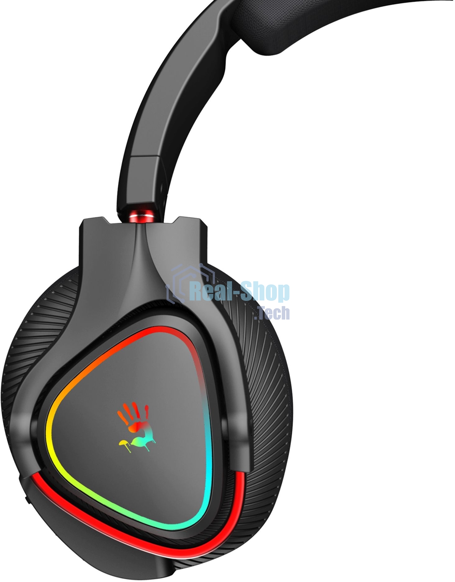 Гарнитура Bloody MR720 чёрный, беспроводная + проводная, радиоканал/Bluetooth/mini jack 3.5 мм, до 44 ч, подсветка