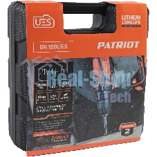 Дрель-шуруповерт аккумуляторная Patriot BR 189UES, Аккумуляторная, 21В, 2 АКБ, Кейс