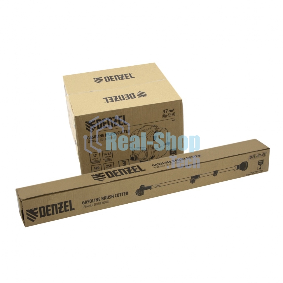 Триммер бензиновый Denzel DTL-43S, 43 см3, разъемная штанга, состоит из 2 частей