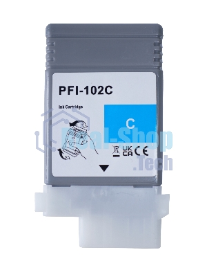 Картридж струйный Sakura 0896B001 (PFI-102C) для Canon, голубой, 130 мл.