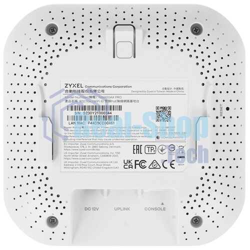 Точка доступа Zyxel NebulaFlex NWA50AX PRO, WiFi 6, 802.11a/b/g/n/ac/ax (2,4 и 5 ГГц), MU-MIMO, антенны 3x3, до 575+2400 Мбит/с, 1xLAN 2.5GE, PoE, без поддержки Captive portal и WPA-Enterprise, защита от 4G/5G, БП в комплекте