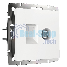Розетка ТВ+Ethernet RJ-45 6 cat.(белый)