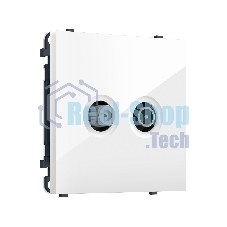 MS113310 Комплект механизма розетки TV оконечной + SAT SIGMA Белый глянец 5-862MHz 3.5dB/950-2150MHz 3.8dB QUANT PRO (SP1133, PR217)