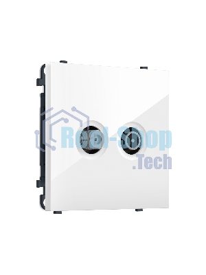 MS113310 Комплект механизма розетки TV оконечной + SAT SIGMA Белый глянец 5-862MHz 3.5dB/950-2150MHz 3.8dB QUANT PRO (SP1133, PR217)