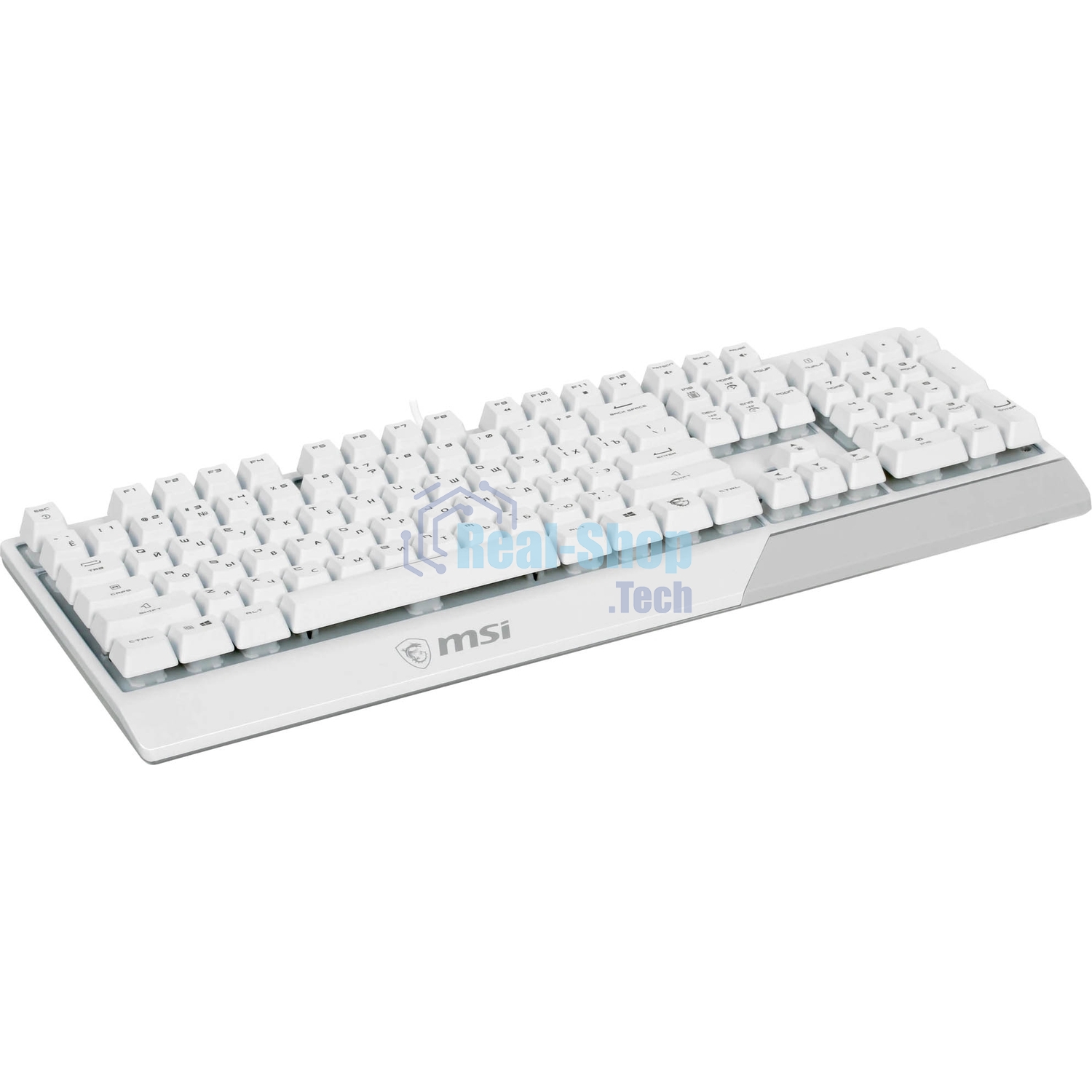 Клавиатура проводная MSI Vigor GK30 белый USB Multimedia for gamer LED (подставка для запястий)