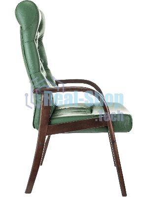 Кресло Бюрократ T-9928WALNUT-CF зеленый, кожа
