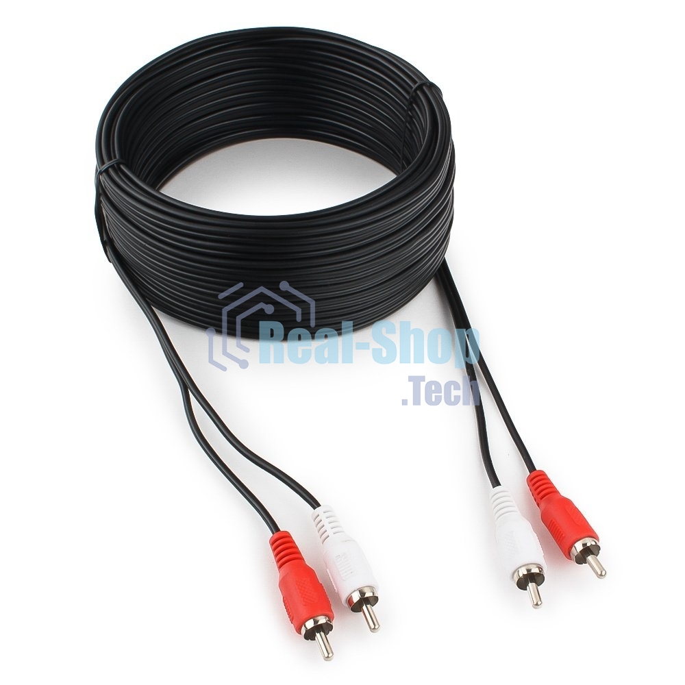 Кабель аудио Cablexpert CCA-2R2R-15M, 2xRCA - 2xRCA, 15м