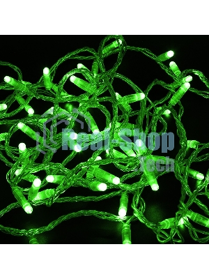 Гирлянда Нить 10м, с эффектом мерцания, прозрачный ПВХ, 24В, Зеленый
