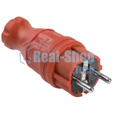 Вилка прямая ОМЕГА ВБп3-1-0м IP44 каучук красн. ИЭК PKR01-016-2-K04