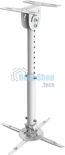 Кронштейн Wize WPB-W белый Потолочные, Макс. крепежное расстояние 260х260, макс. вес нагрузки 12 кг, Наклон,поворот °+/-15, расстояние от стены/потолка 43-64 см