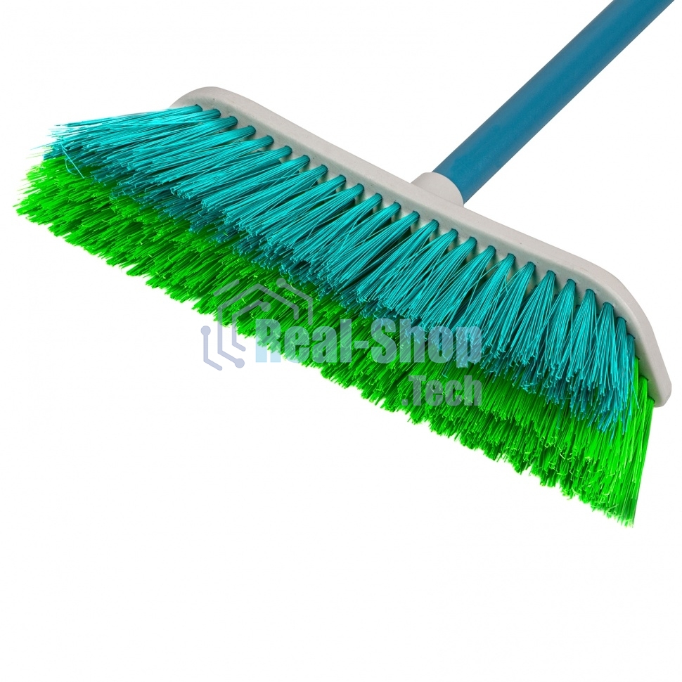 Щетка пластмассовая для подмет. пола с комбин. щетиной, 27 см, с черенком, 120 cм, Home Palisad