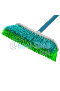 Щетка пластмассовая для подмет. пола с комбин. щетиной, 27 см, с черенком, 120 cм, Home Palisad