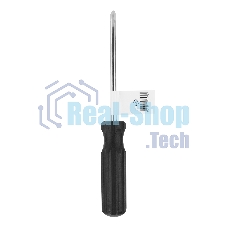 Отвертка Sparta PH2х100 мм, углеродистая сталь, черная пластиковая рукоятка