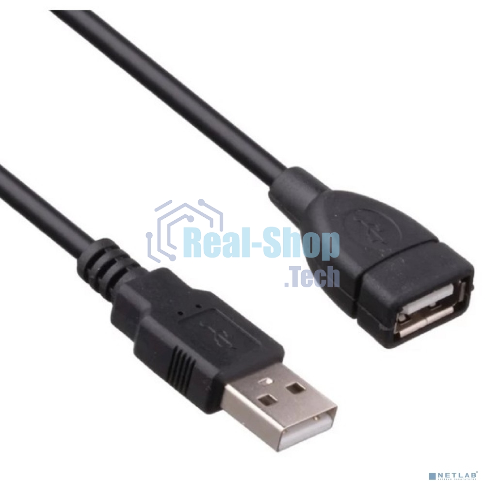 Удлинитель USB 2.0 ExeGate EX-CCF-USB2-AMAF-5.0F (Am/Af, позолоченные контакты, ферритовые кольца, 5м)