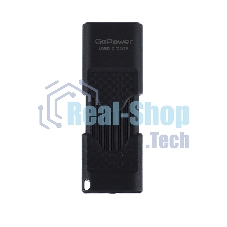 Флешка USB GoPower SLIDER (00-00025964), 32Gb, USB 2.0, R/W 20/10, черный матовый