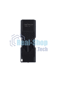 Флешка USB GoPower SLIDER (00-00025964), 32Gb, USB 2.0, R/W 20/10, черный матовый