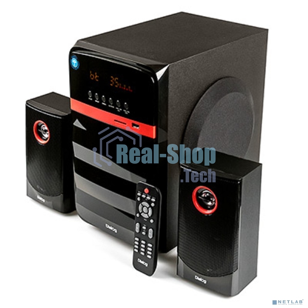 Акустическая система Dialog Progressive AP-240B BLACK - акустические колонки 2.1, 50W+2*10W RMS, Bluetooth, USB+SD reader
