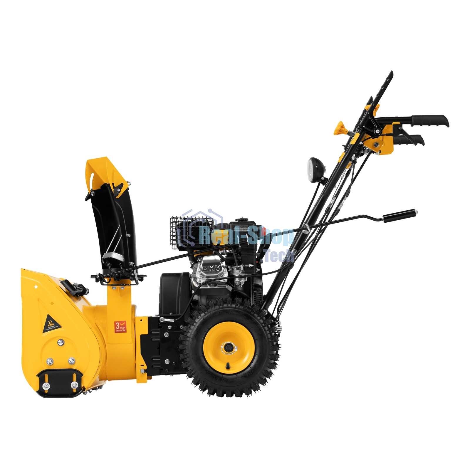 Гибридная снегоуборочная машина с функц. подметания Denzel SWB-800, 212 сс, руч. старт, 2 насадки