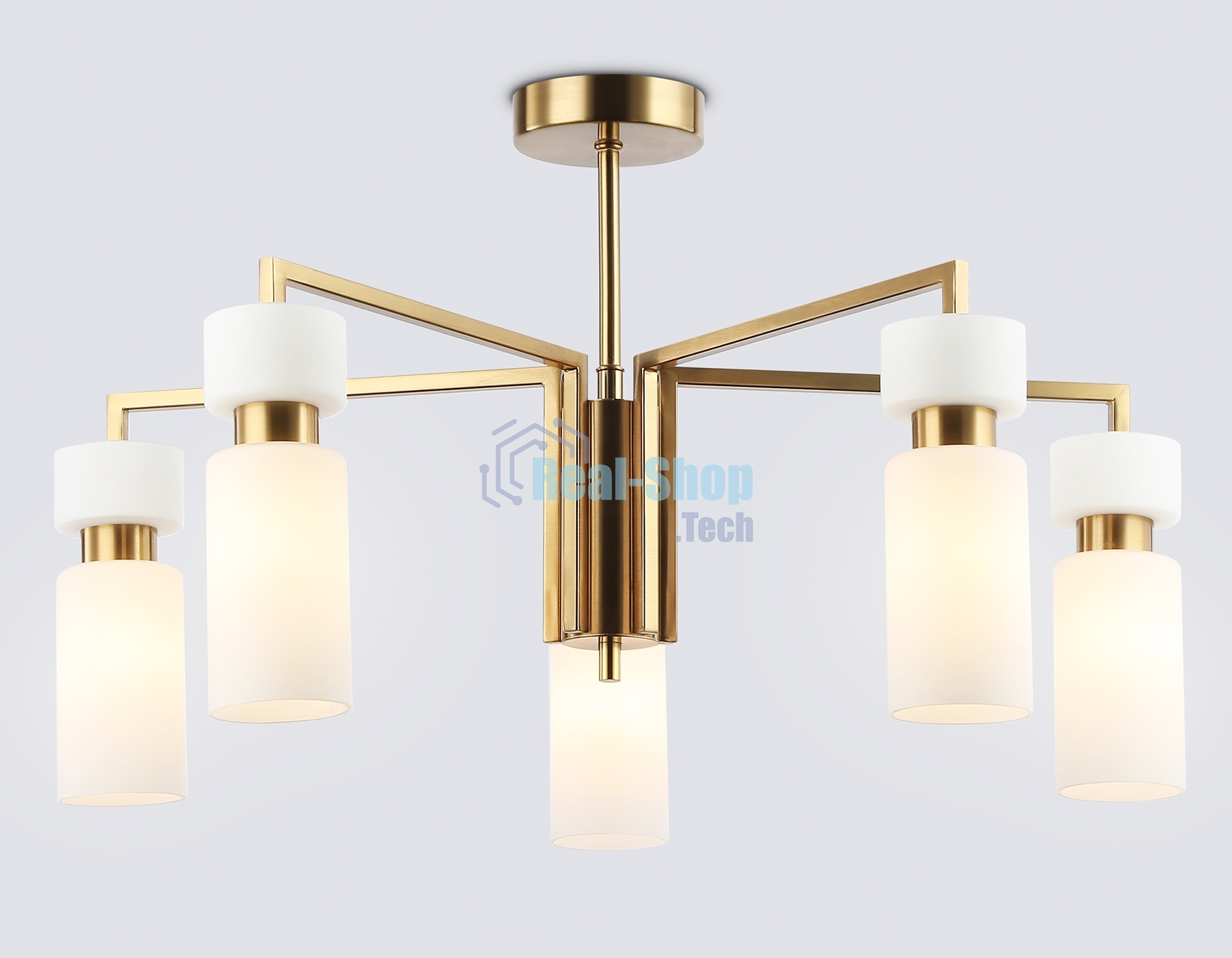 Люстра Ambrella light LH56124/5 BS/FR латунь/белый матовый E14*5 max 40W D605*350