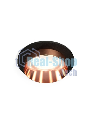 Комплект встраиваемого светильника Ambrella light XC6513025 SBK/PPG черный песок/золото розовое полированное MR16 GU5.3 (C6513, N6135)