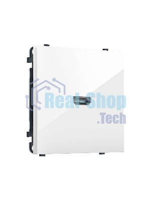 MS114030 Комплект механизма розетки HDMI 2.1 SIGMA Белый глянец 30V/900MS 4K-120HZ 8K-60Hz QUANT PRO (SP1140, PR223)